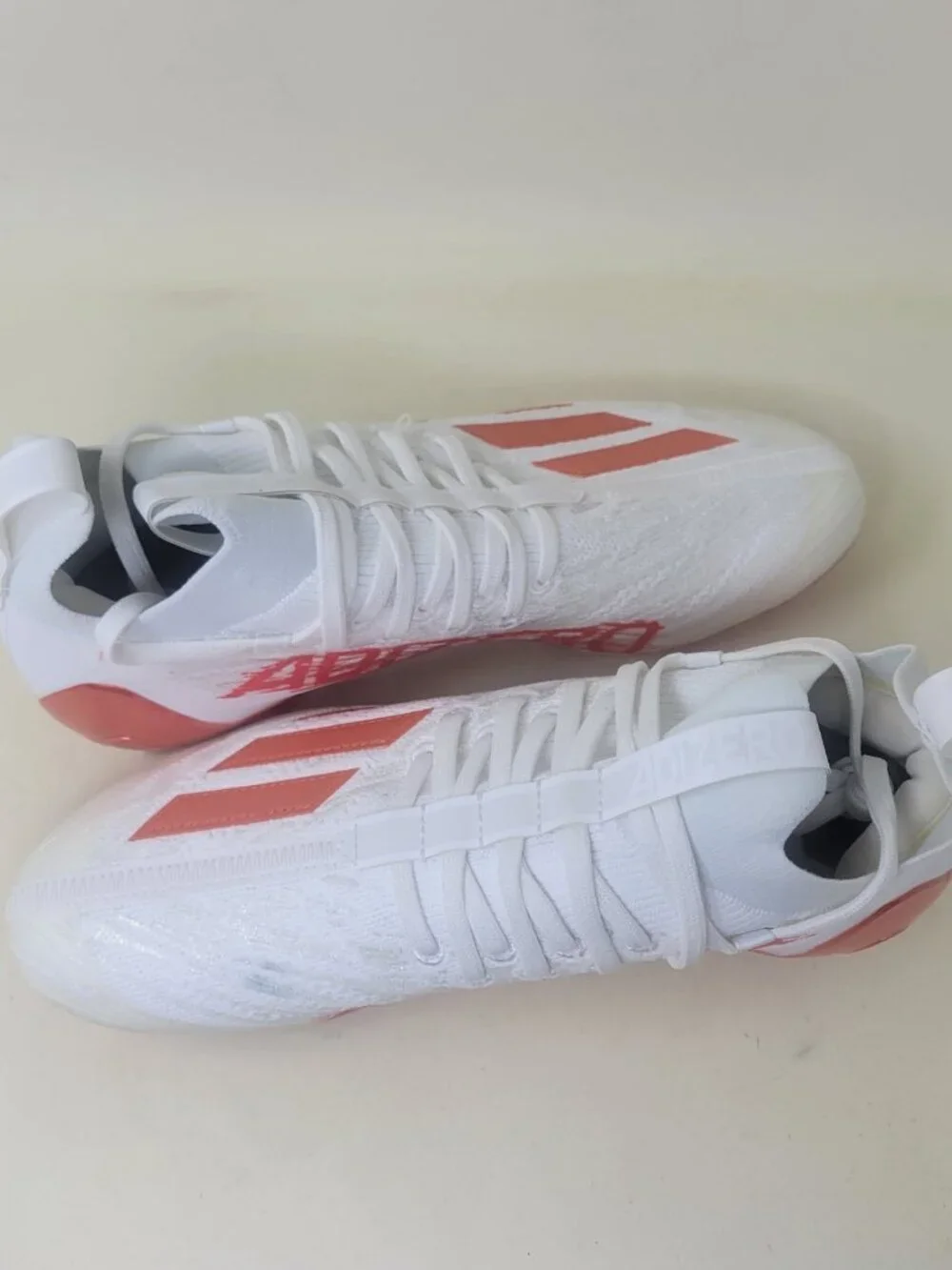 Men's Size 9 Adidas Adizero 2022 Primeknit Football Cleats White/Orange HP8742